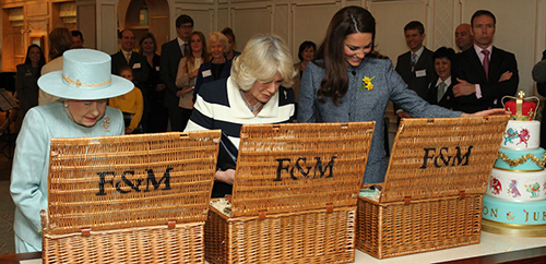 Her Majesty The Queen with their Royal Highnesses the Duchess of Cornwall and the Duchess of Cambridge