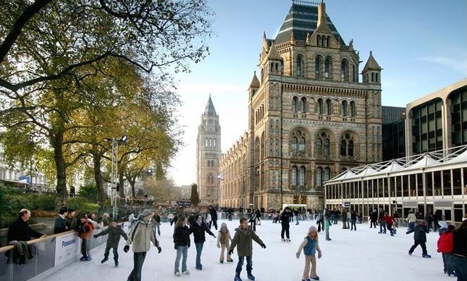 Enjoy a festive skate at the Natural History Museum's Ice Rink from October 2015