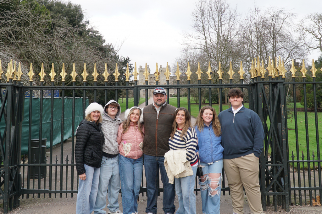 A quick photo at the castle gate.