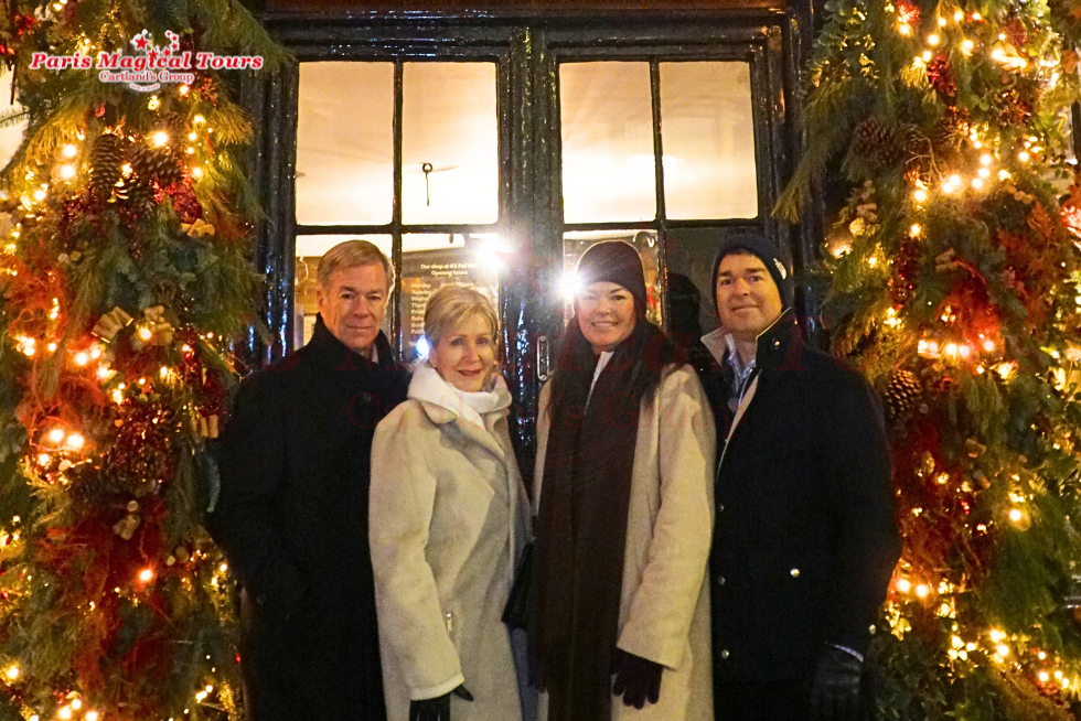Taking in the sparkling Christmas lights across Paris during a festive evening tour.