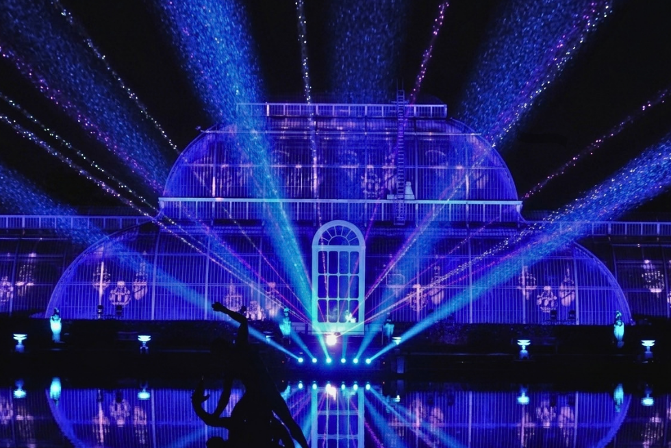 The illuminated Christmas light trail at Kew Gardens.